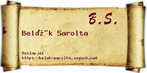 Belák Sarolta névjegykártya